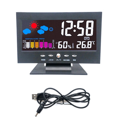 LED Digital Clock with Temperature & Humidity Display for Universal Use