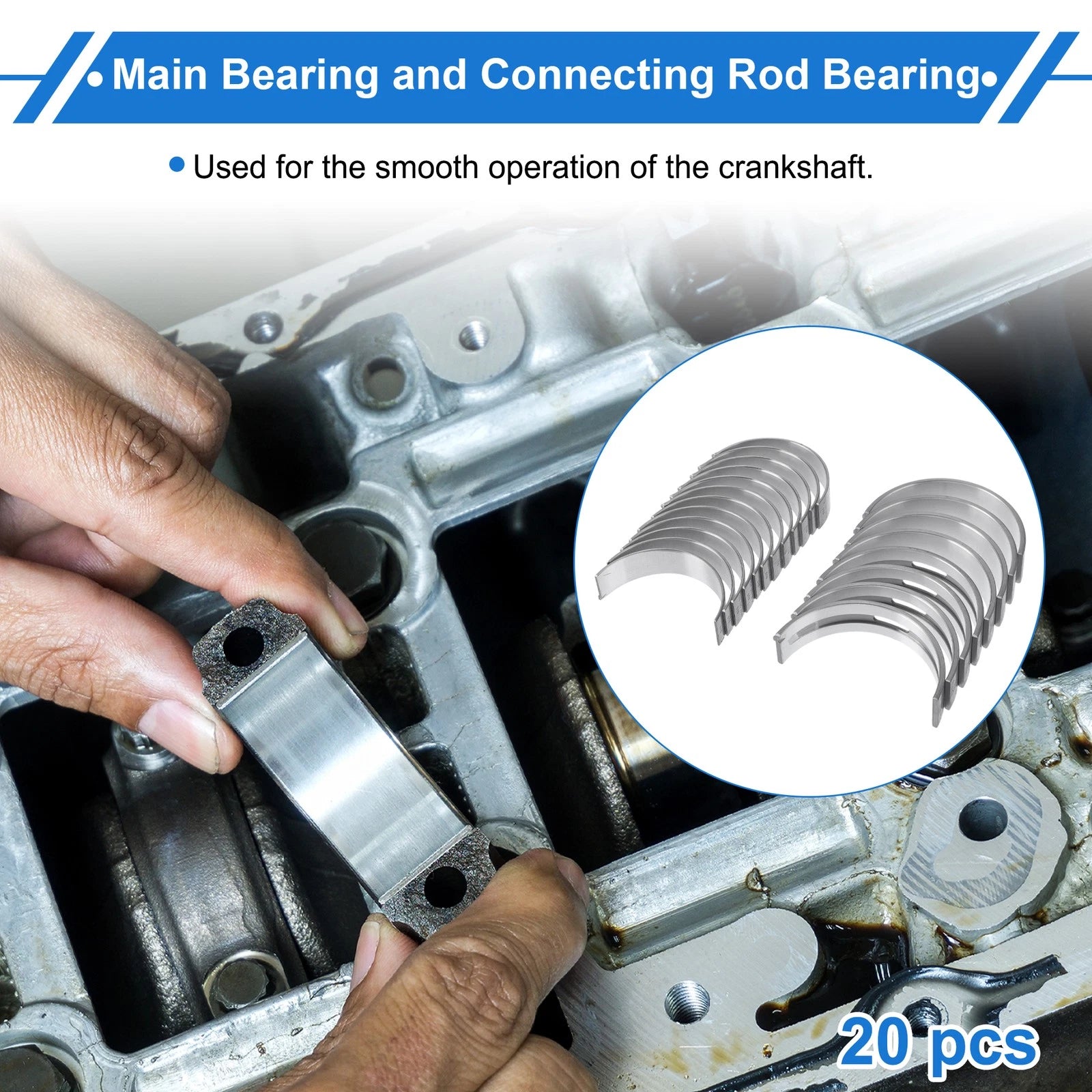 Engine Main and Connecting Rod Bearing Kit Replacement for Audi A4 (2012–2014)