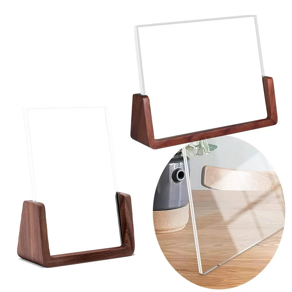 Wood Photo Frame for Acrylic Covers (Walnut Base)