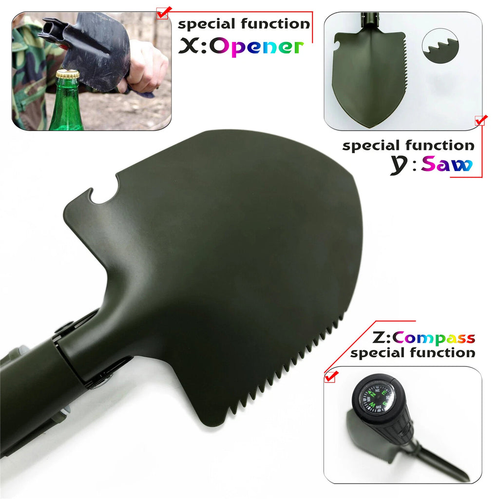 Folding Shovel for Military Use (Emergency, Green)
