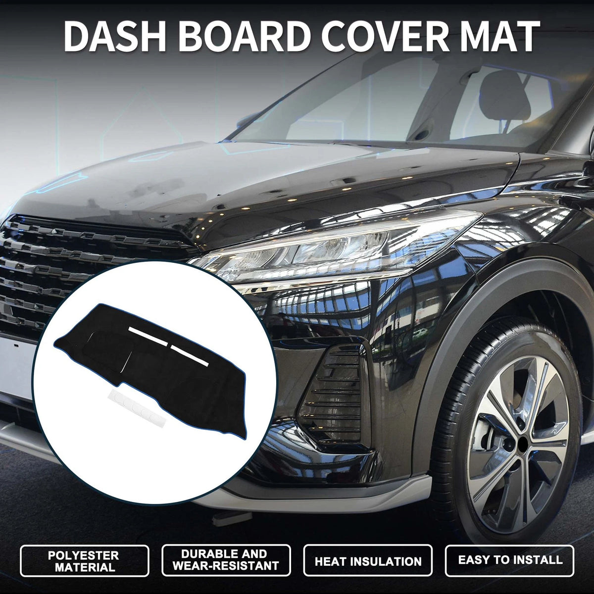 Dashboard Dash Cover Mat for Nissan Note E12 HE12 NE12 (2012–2020) Black Blue