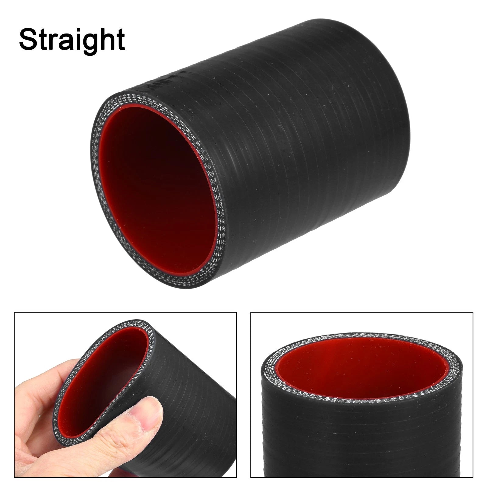 2" ID Straight Silicone Reducer Hose for Car (Intercooler) Black