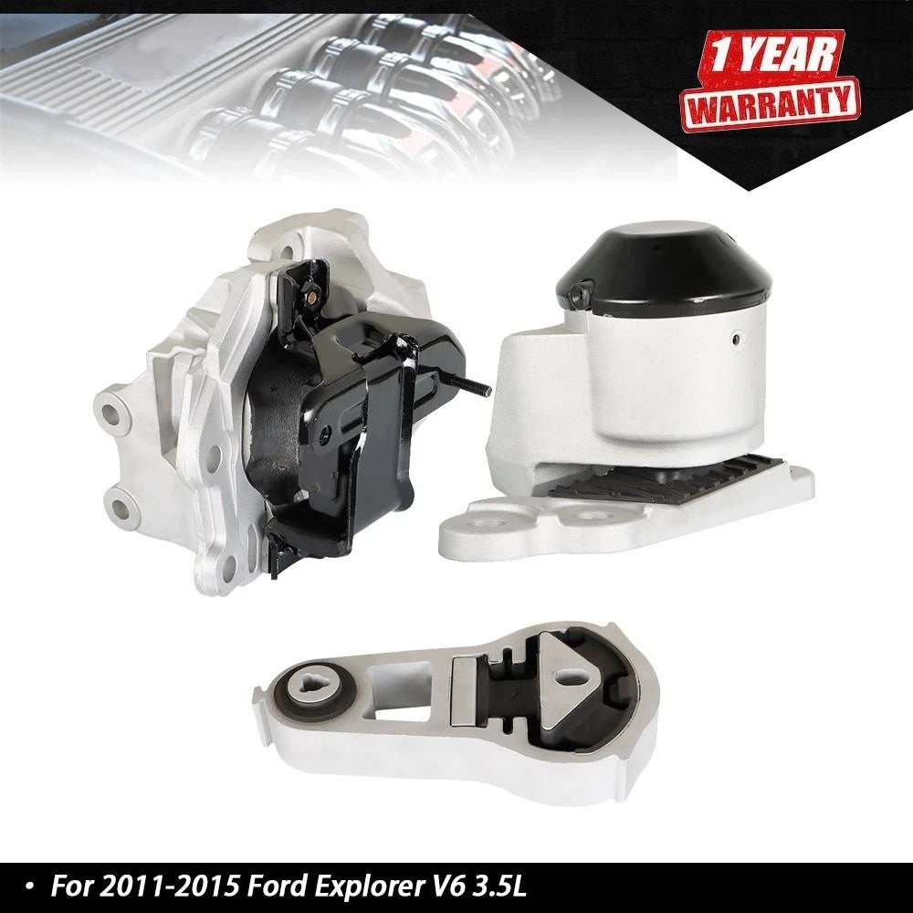 3pc Motor Mount Kit for Ford Explorer V6 3.5L (2011–2015)