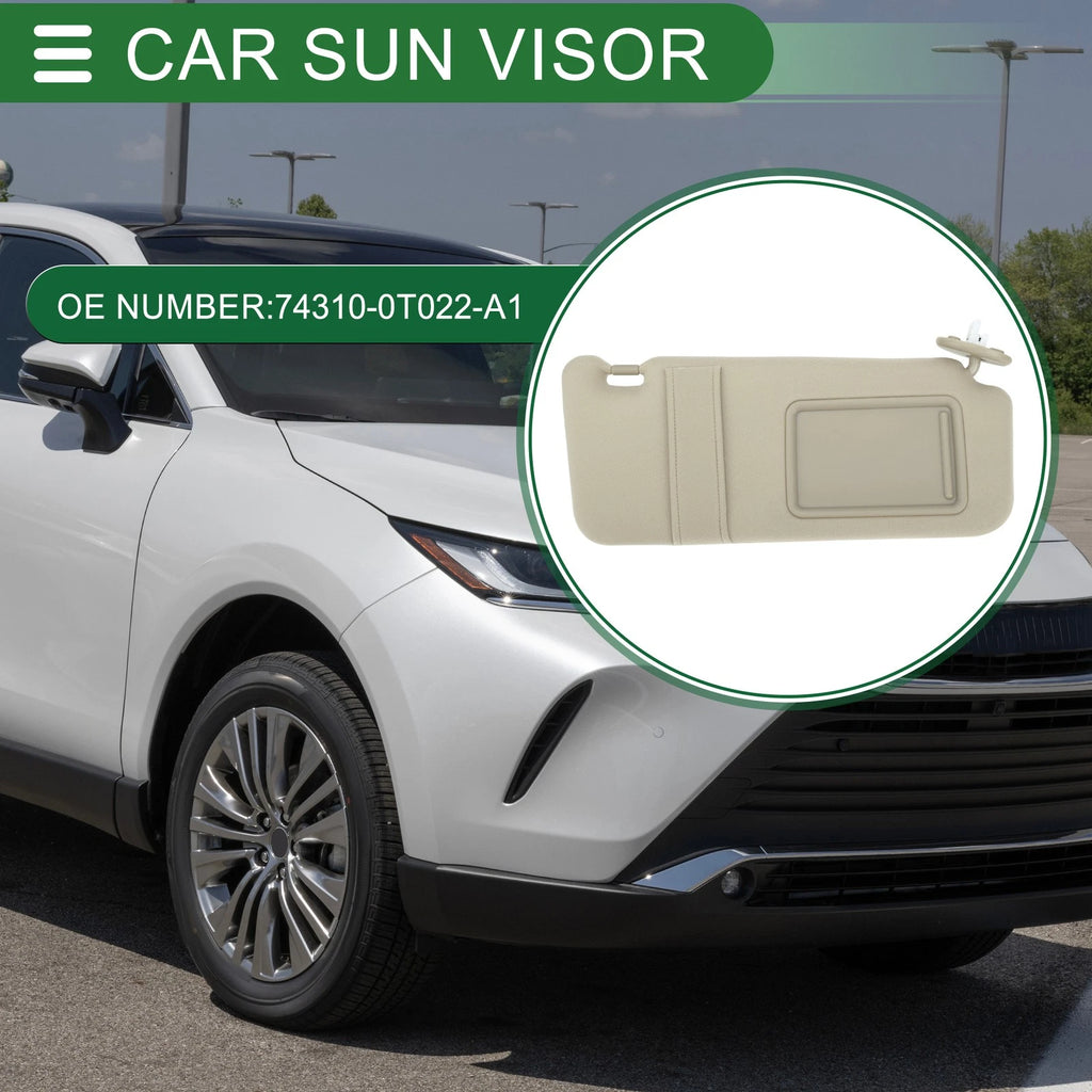 Right Passenger Side Sun Visor Replacement for Toyota Venza (2010–2015)