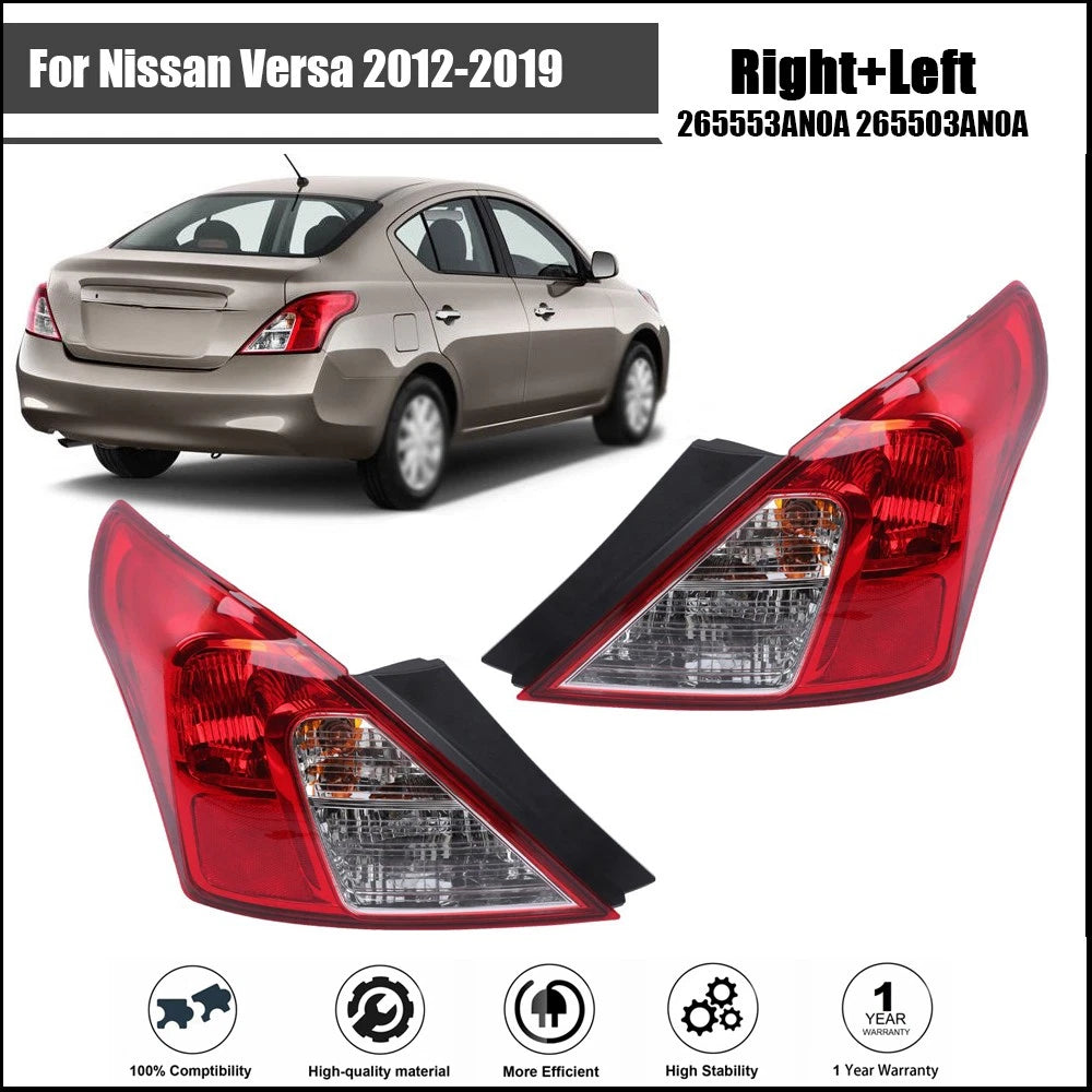 Tail Light Assembly Set for Nissan Versa (2012–2019) Halogen Right + Left