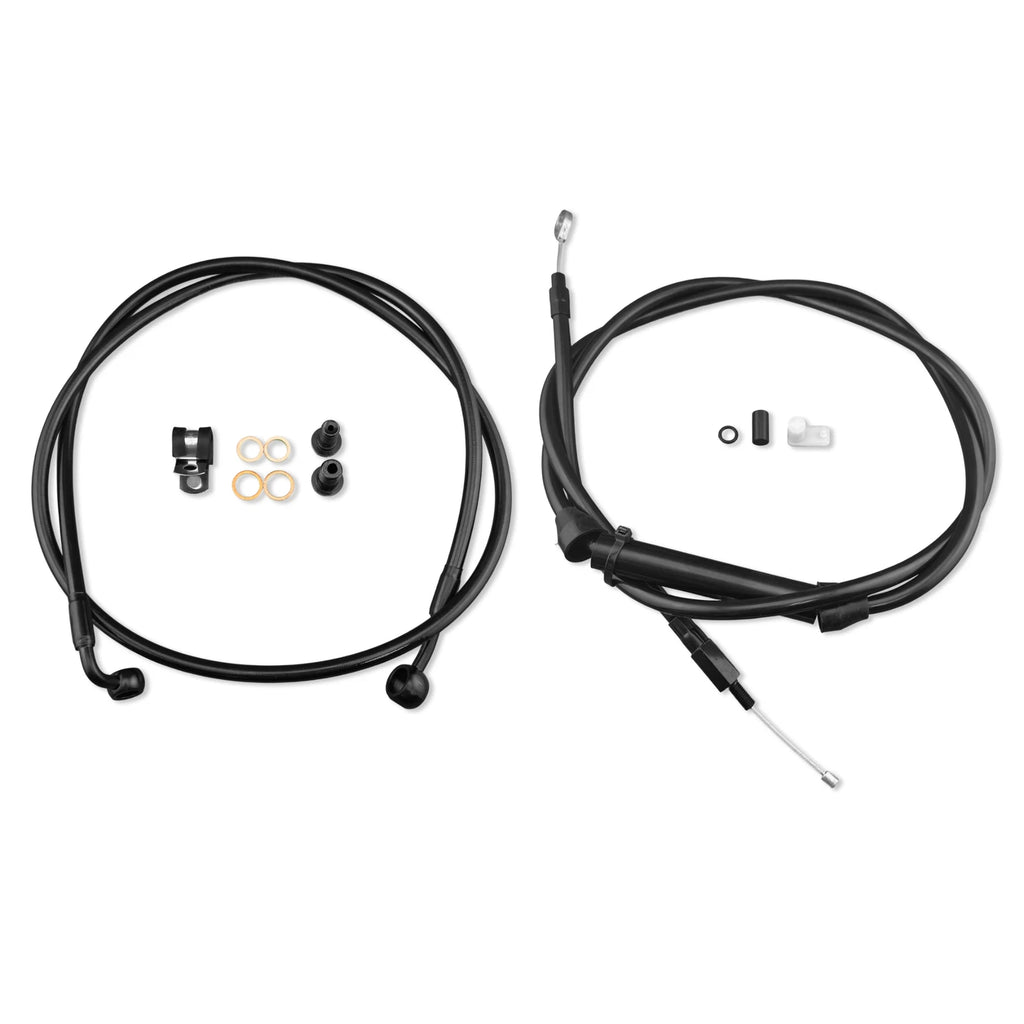 14" Black Stainless Cable Brake Line Kit for Harley Softail (2016–2017)