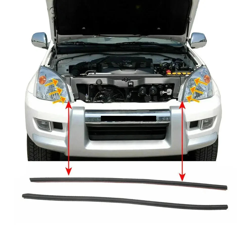 2X Headlight Rubber Lining Seal Strip for Toyota Prado Land Cruiser (2003–2009)