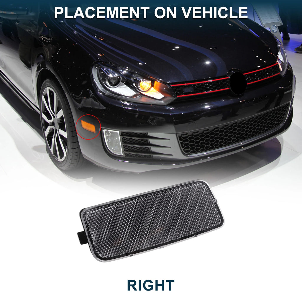 1 Pc Right Front Bumper Side Marker Light Cover for VW GTI MK6 (2010–2014)