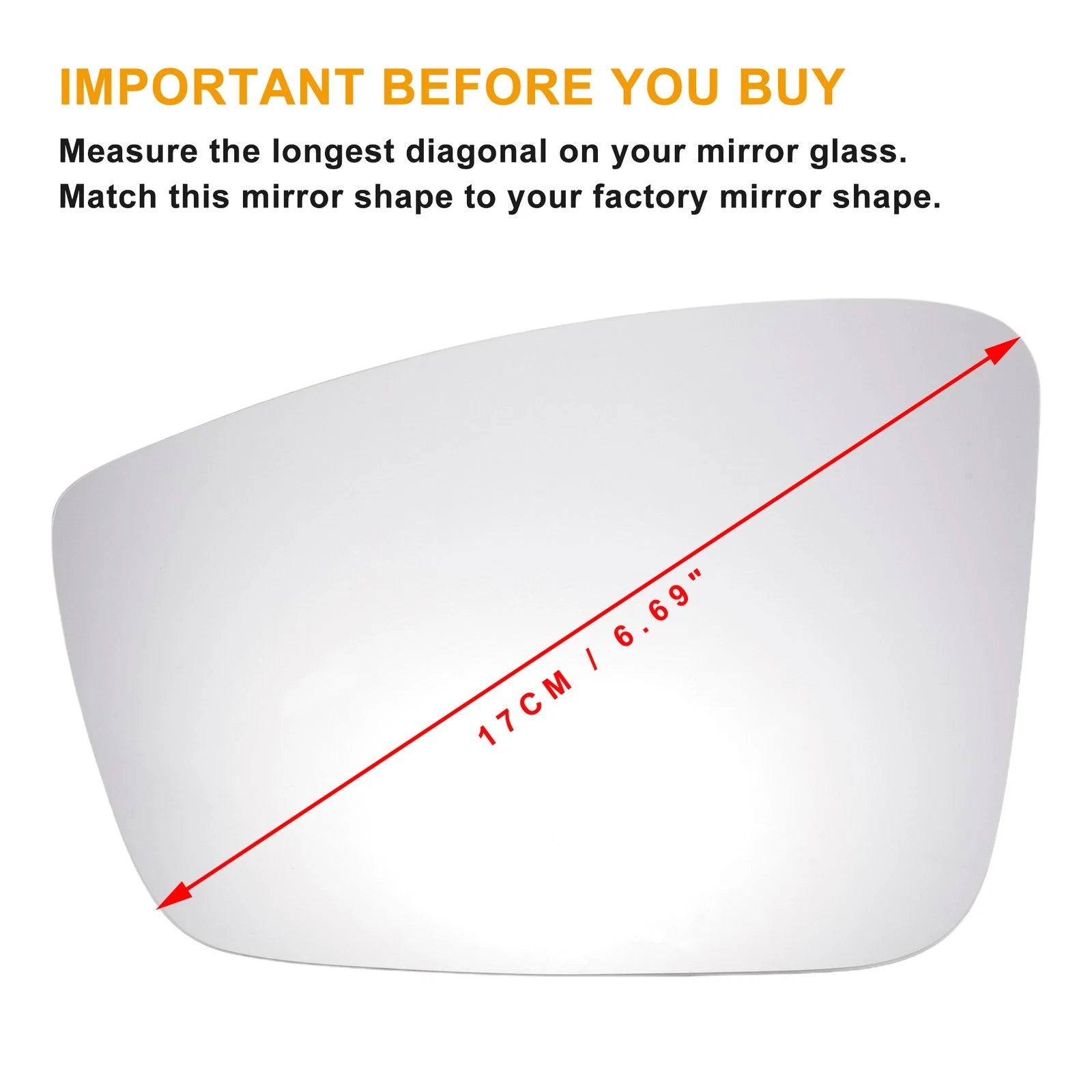 Mirror Glass Left Non Heated Replacement for Skoda Seat Mii (2012–2019)