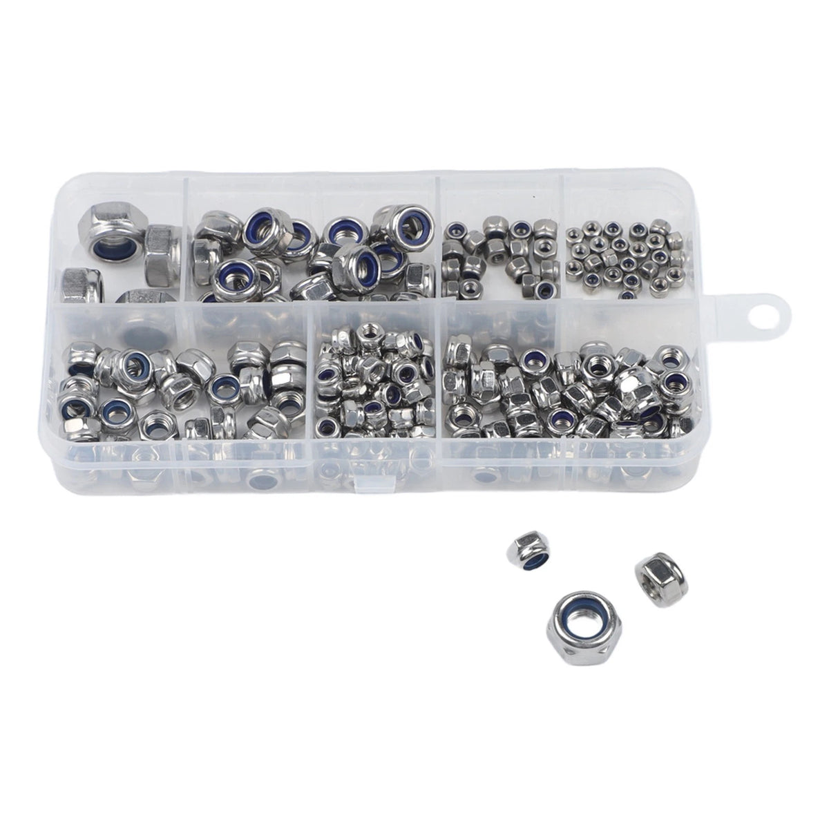 304 SS Hex Nylon Insert Lock Nuts Set of 200 DIN985 M2 M2.5 M5 M6 M8