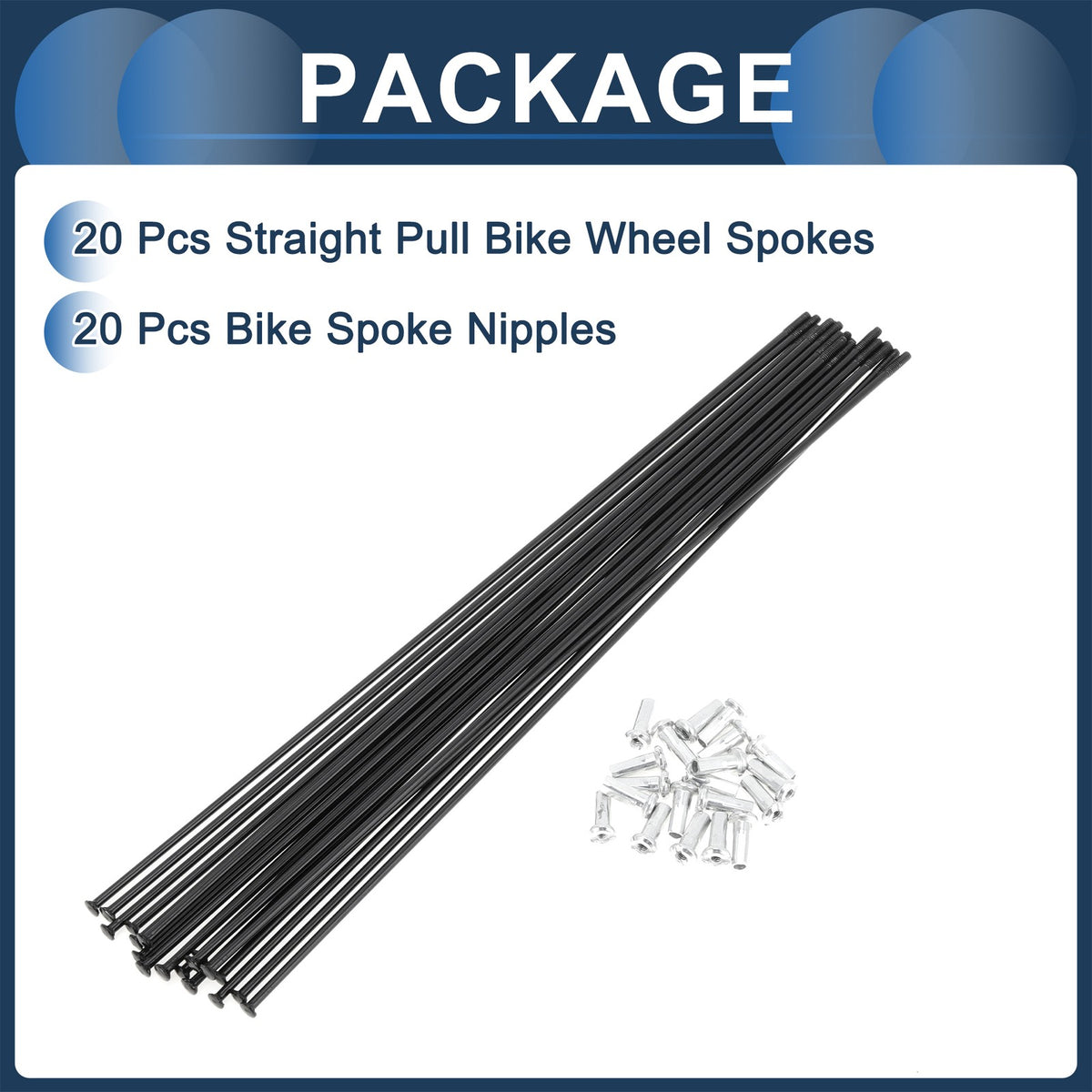 Bicycle Spokes Straight Pull Front Replacement 216mm for 14G Wheel (Set)