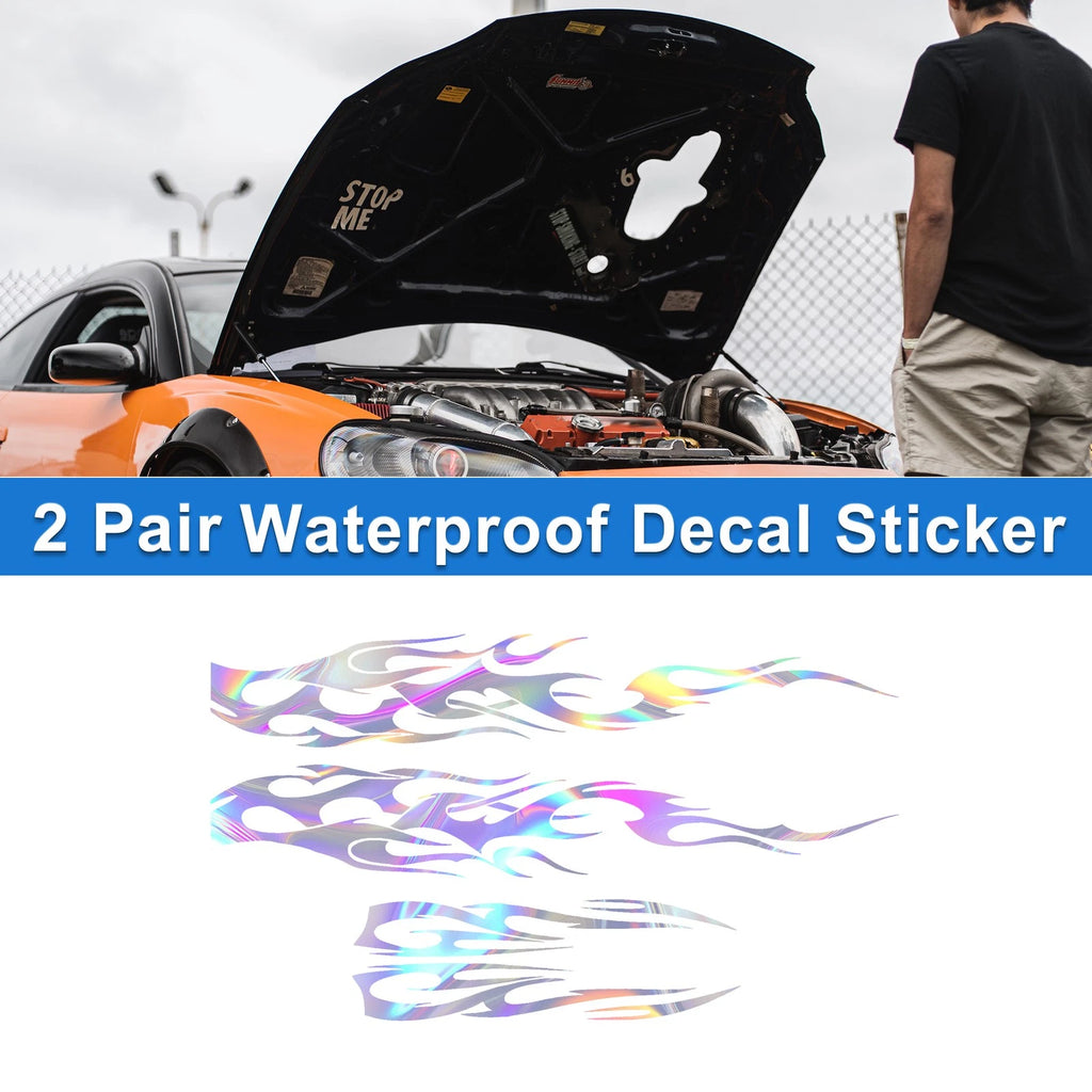 Car Bumper Sticker Decal - Large & Small Flame Pattern - Waterproof