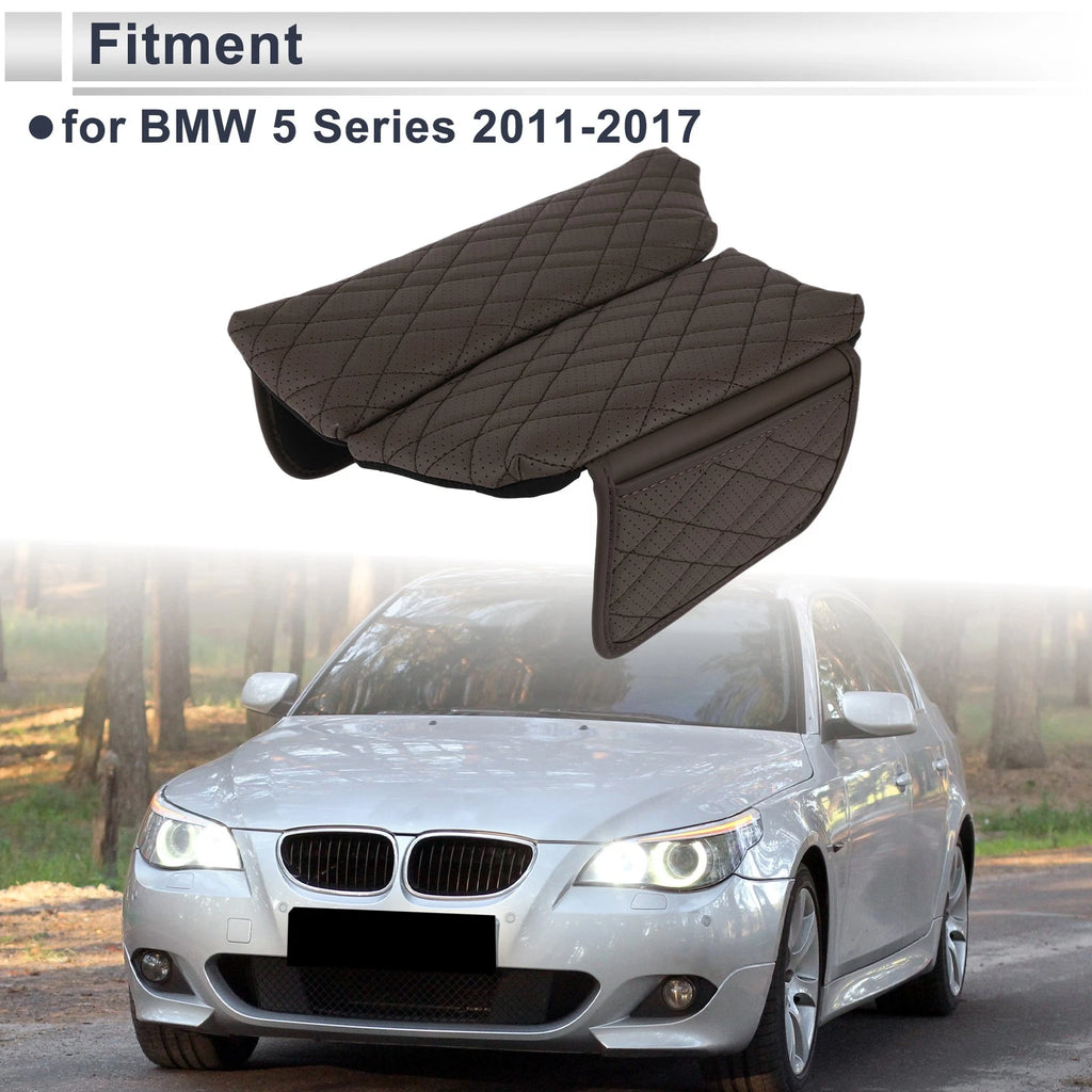Car Center Console Cover with Storage Bag for BMW 5 Series (2011–2017) Deep Brown
