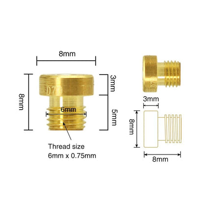 10Pcs M6X0.75mm Carburetor Main Jet #70-#94 For Dellorto 6413 For PHBH PHBL PHBE