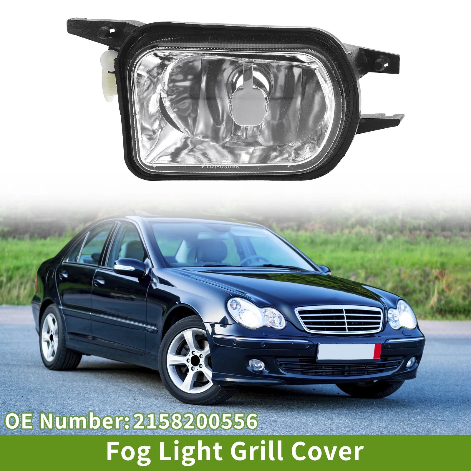 Left Fog Light Grill Replacement for Mercedes-Benz W203 (2001–2007)