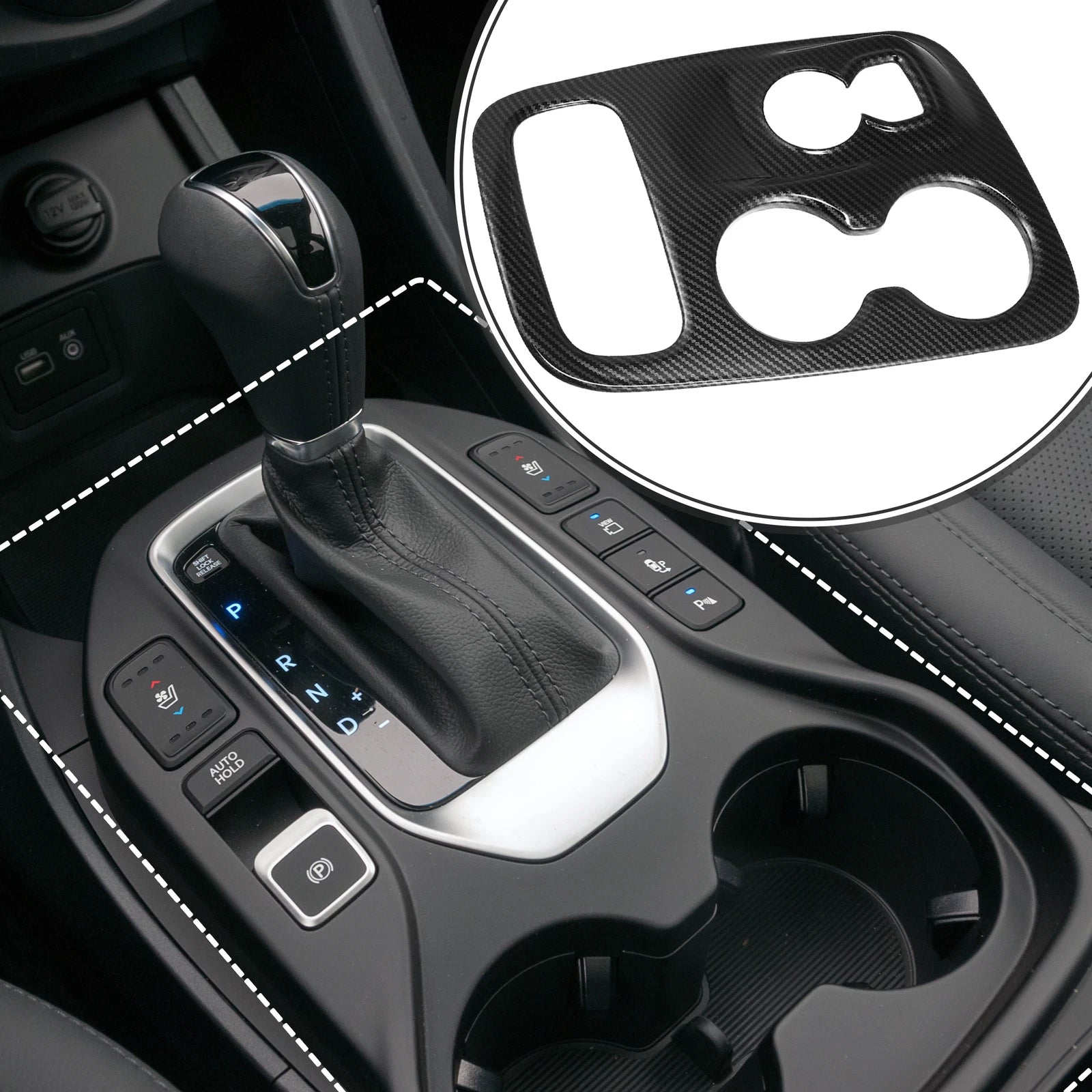 Carbon Fiber Gear Shift Panel Trim for Dodge Durango (2014–2017)