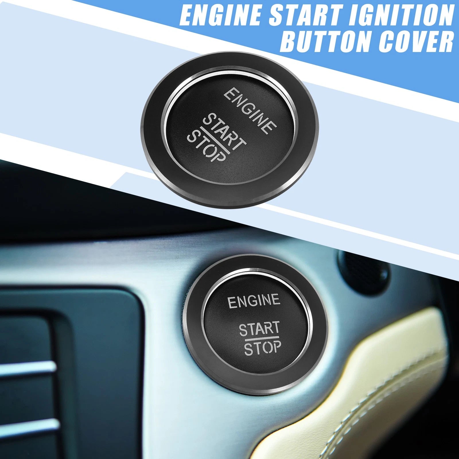 Engine Start Stop Button Cover Sticker for Mercedes-Benz B C GLC GLA CLA (Black) (2010–2021)