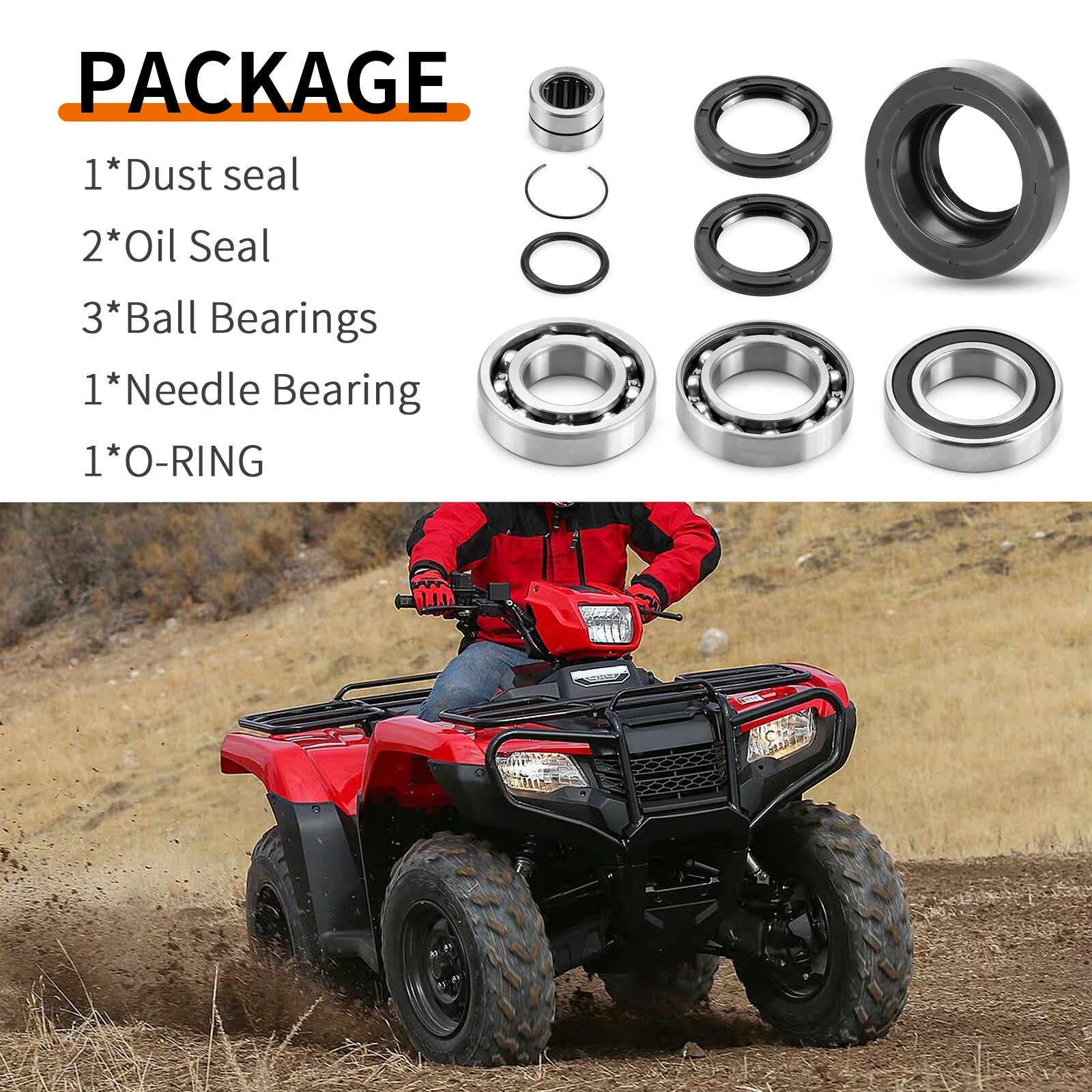 Rear Differential Bearing Seal for Honda Foreman 500 TRX500FPE TRX500FPM (2007–2013)