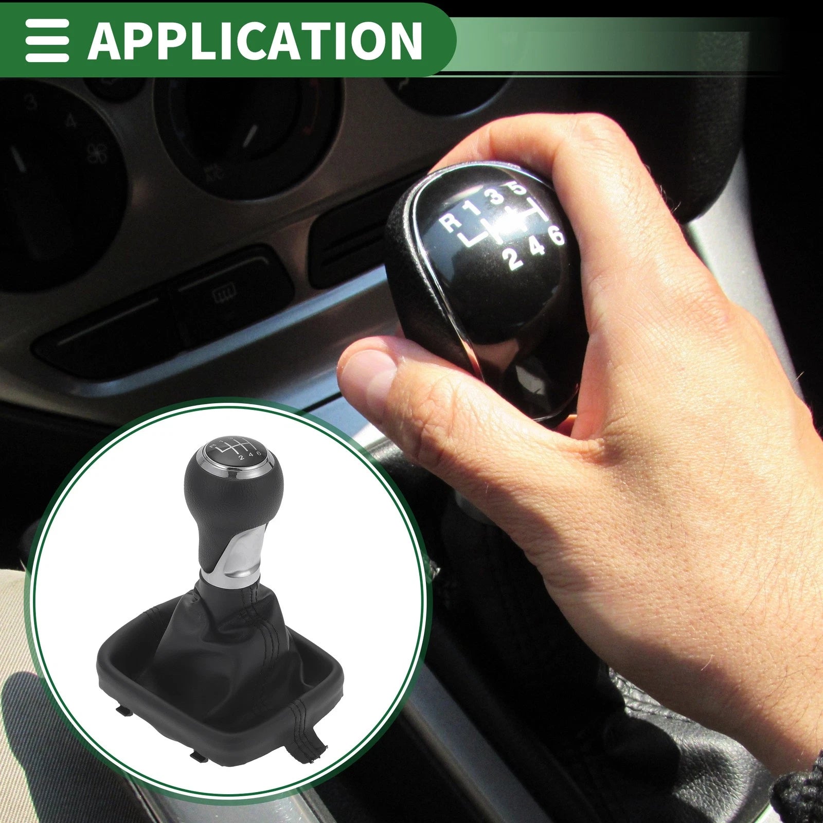 6 Speed Gear Shift Knob with Cover for Audi A3 8P (2005–2013)