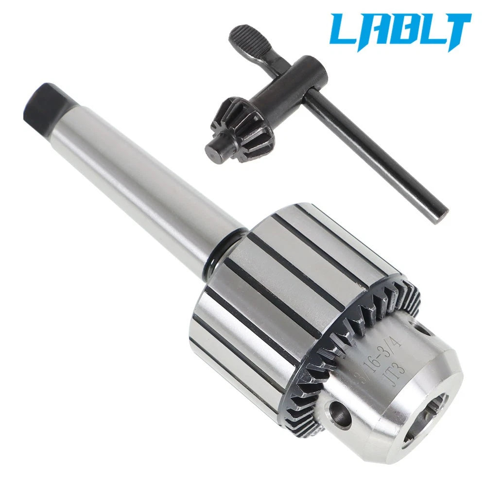 3/4" MT3 Taper Drill Press Chuck for Heavy Duty Use with Chuck Key