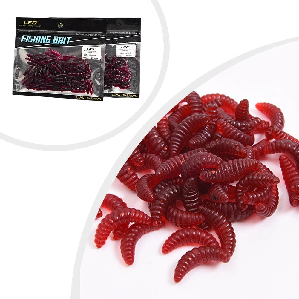 60pcs Rubber Worm Bait Fishing Lures for Effective Catch