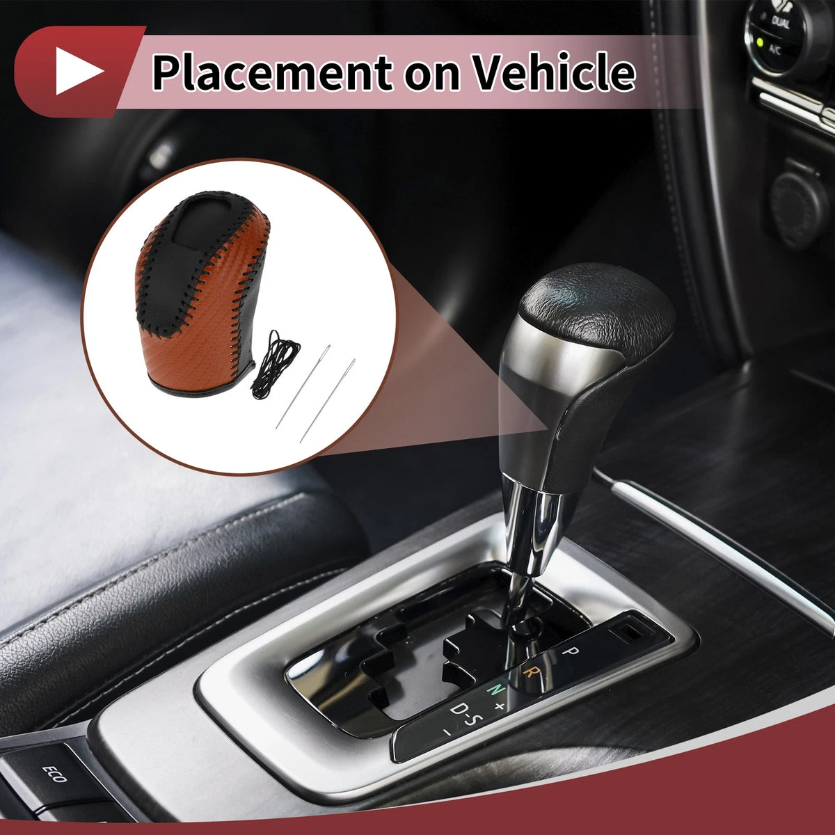 Gear Shift Knob Cover Replacement for Volkswagen Taos (2022–2023) Brown