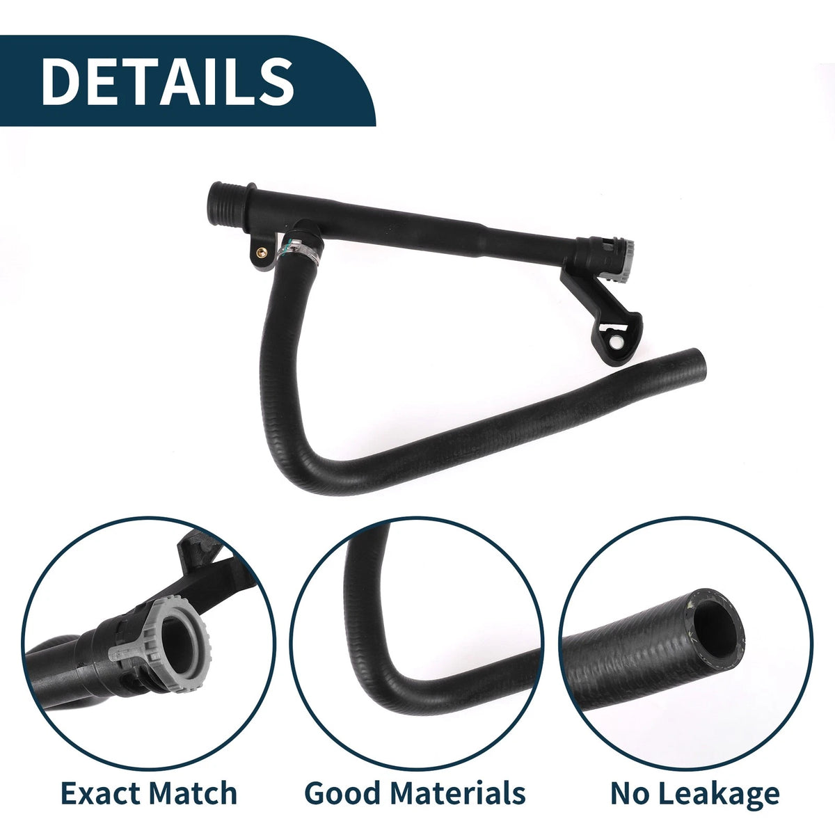 Radiator Hose Coolant Pipe for Volvo S60 (2011–2016) Rubber Black