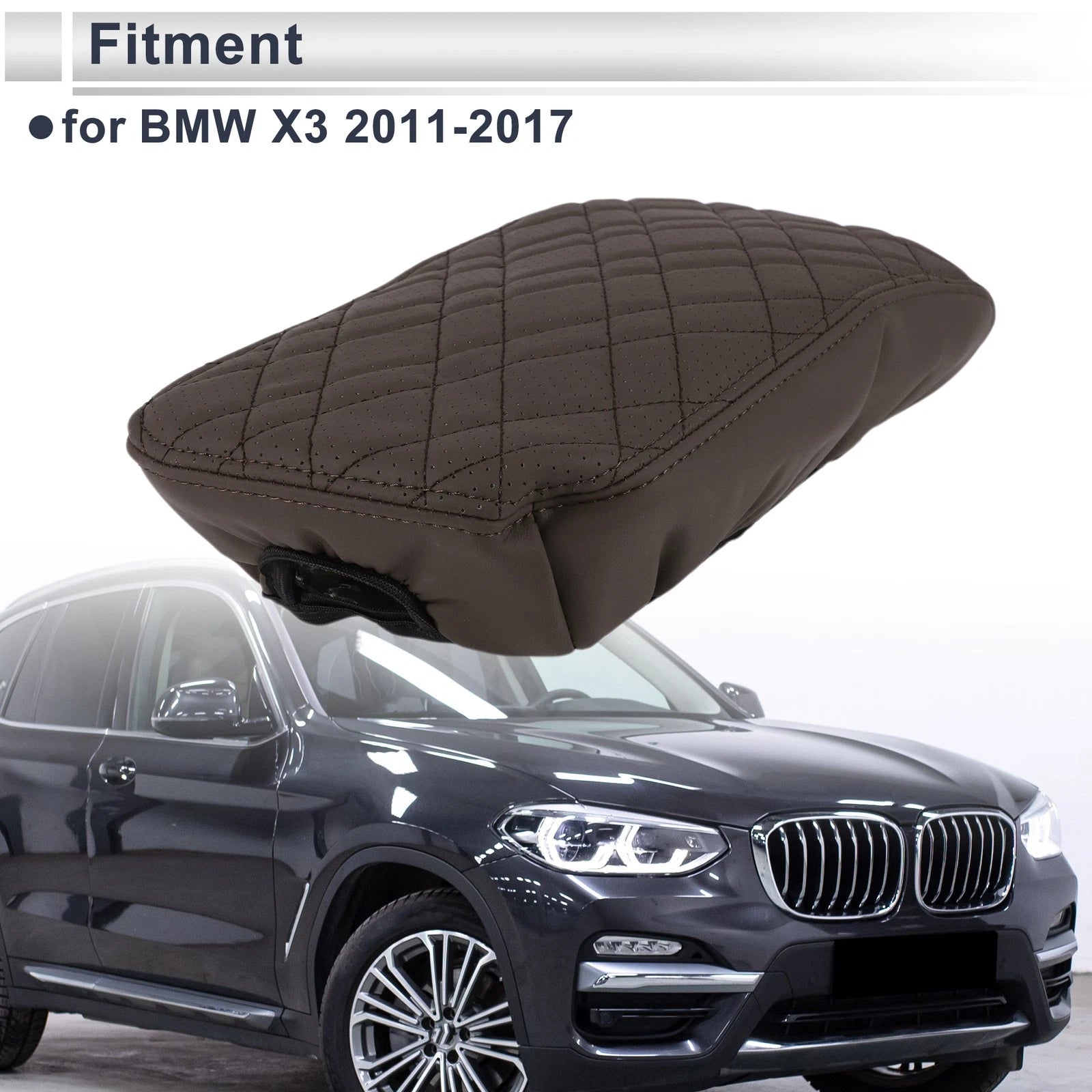 Car Center Console Cover for BMW X3 (2011–2017) Deep Brown 1 Piece