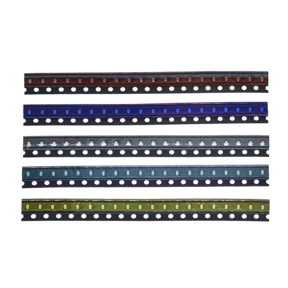 100pcs 0603 LED Light Assortment Kit - Red, White, Green, Blue, Yellow