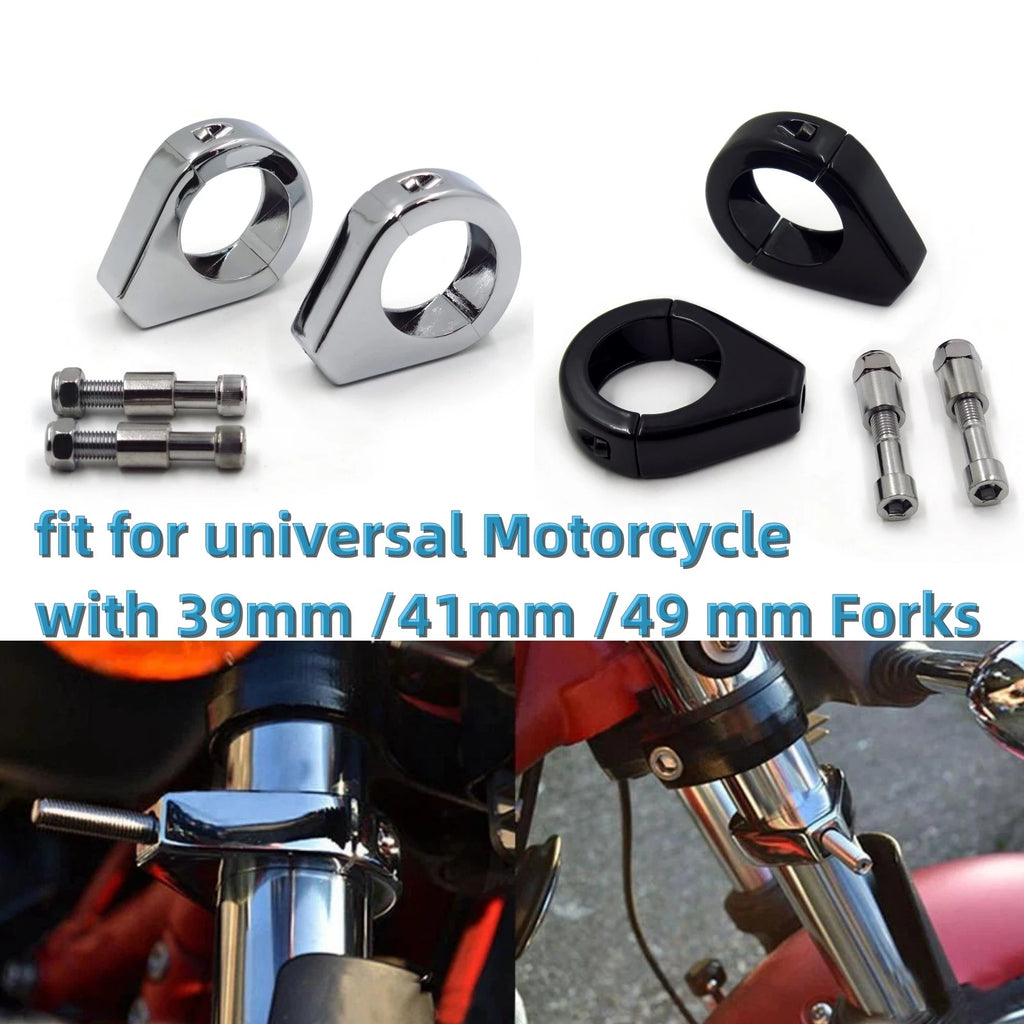 Turn Signal Indicator Relocation Fork Clamp Kit for Harley (39mm/41mm/49mm)
