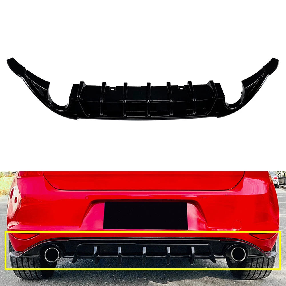 Rear Bumper Protector Lip for VW Golf 7 GTD (2014–2017) Black