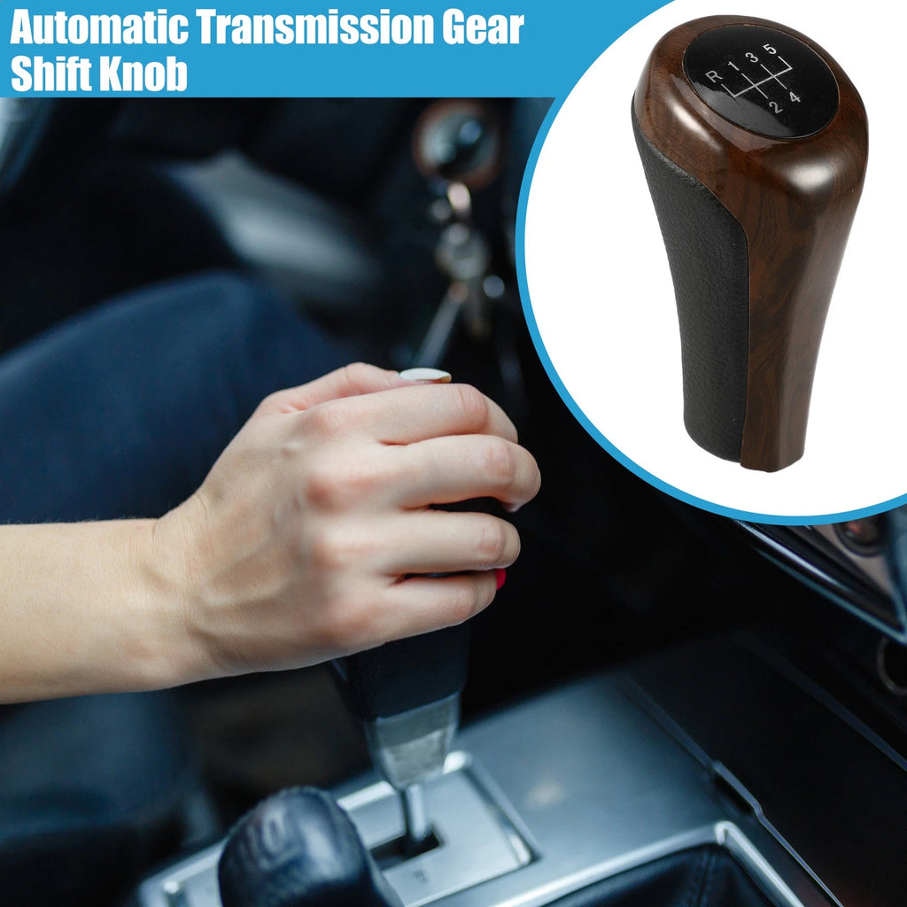 Automatic Transmission Gear Shift Knob 5 Speed for BMW Black Red Wood (2005–2013)