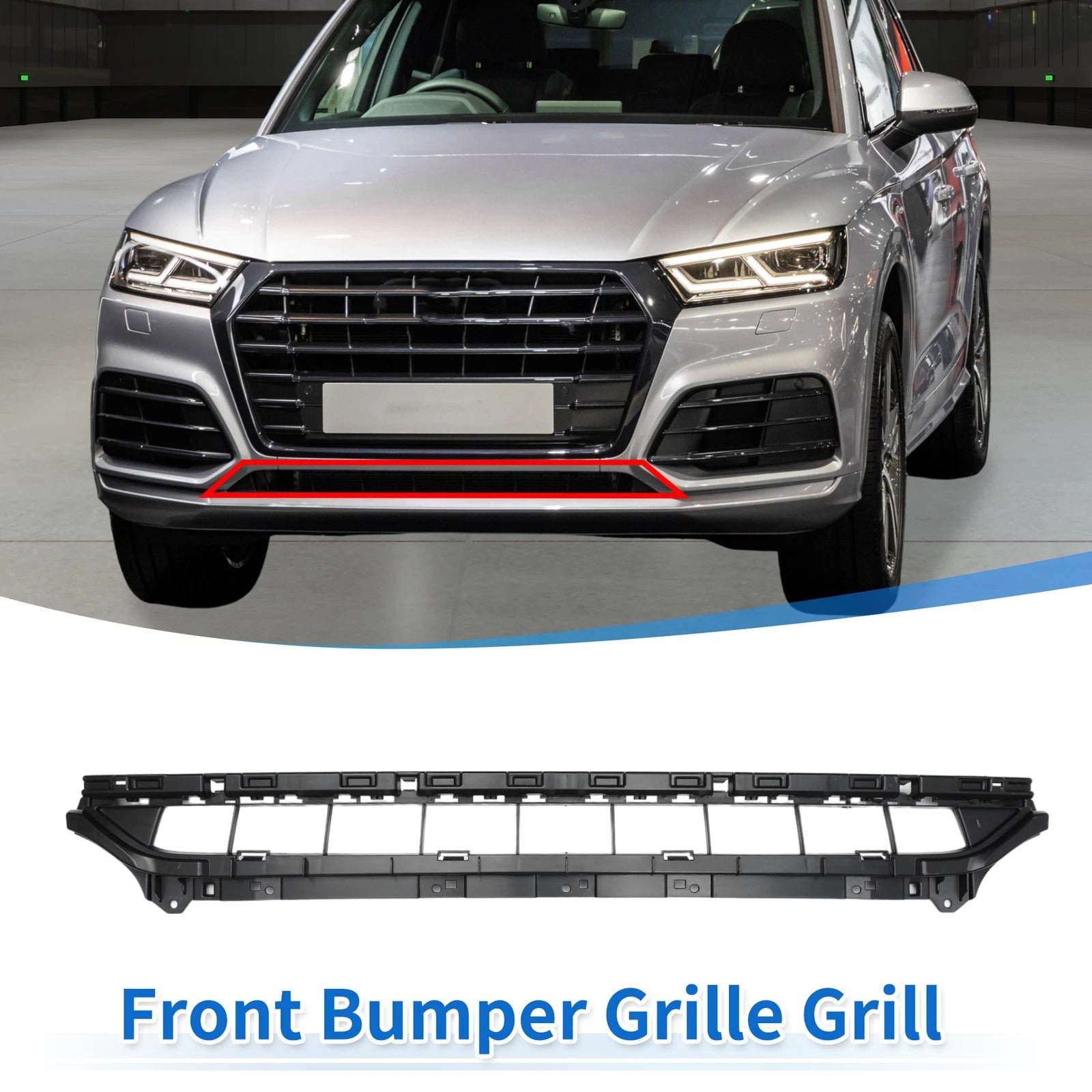 Front Lower Bumper Grille Grill Replacement for Audi Q5L (2018–2020)