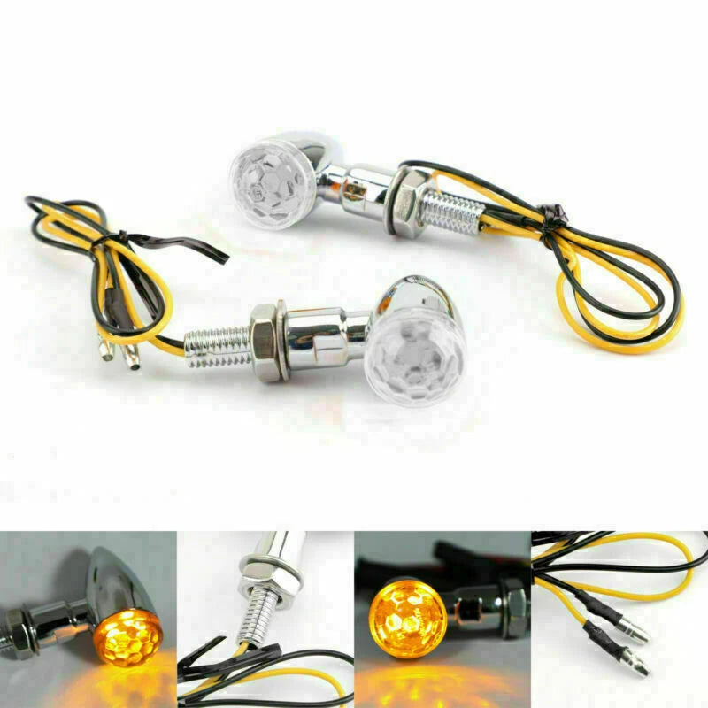 Chrome Mini Bullet Spherical Turn Signal Indicator Light for Universal (CR Len T9)