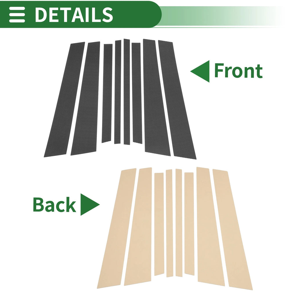 Door Pillar Window Trim Kit for BMW X3 (2003–2010) Carbon Fiber Pattern
