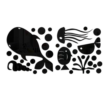 Mirror Effect Sea Fish Wall Sticker for Living Space