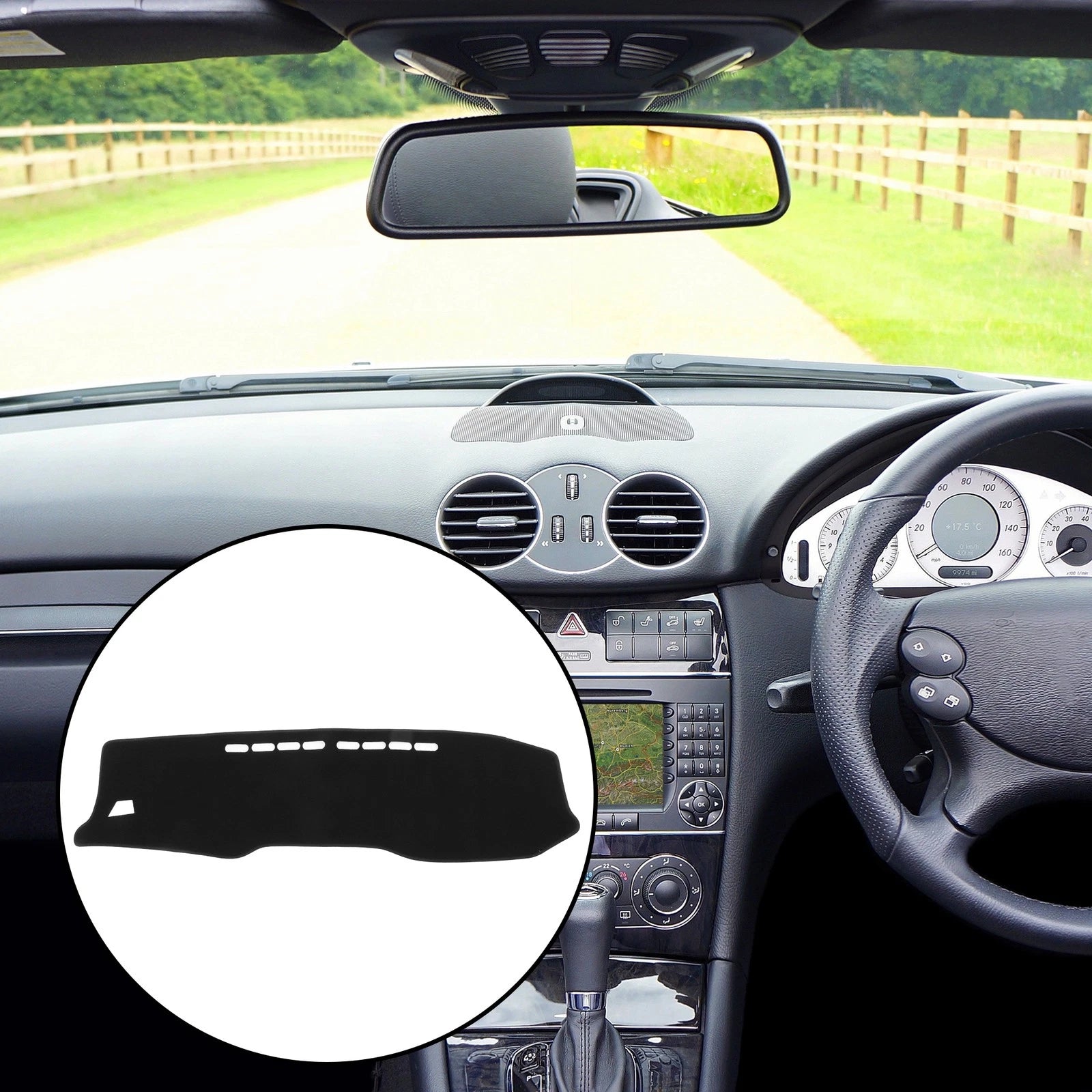 Dashboard Cover Black Non Slip Mat Replacement for Toyota Hilux (2017–2020)