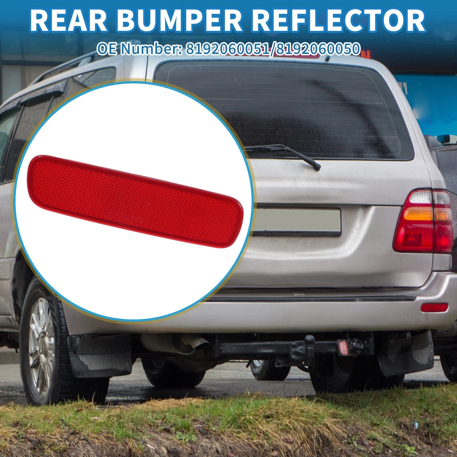 Rear Left Side Bumper Reflector Replacement for Toyota Land Cruiser (1998–2007)