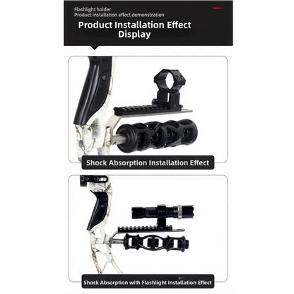 Flashlight Mount Kit for Bow 10cm Alloy 6061+ABS Shock Resistant Black