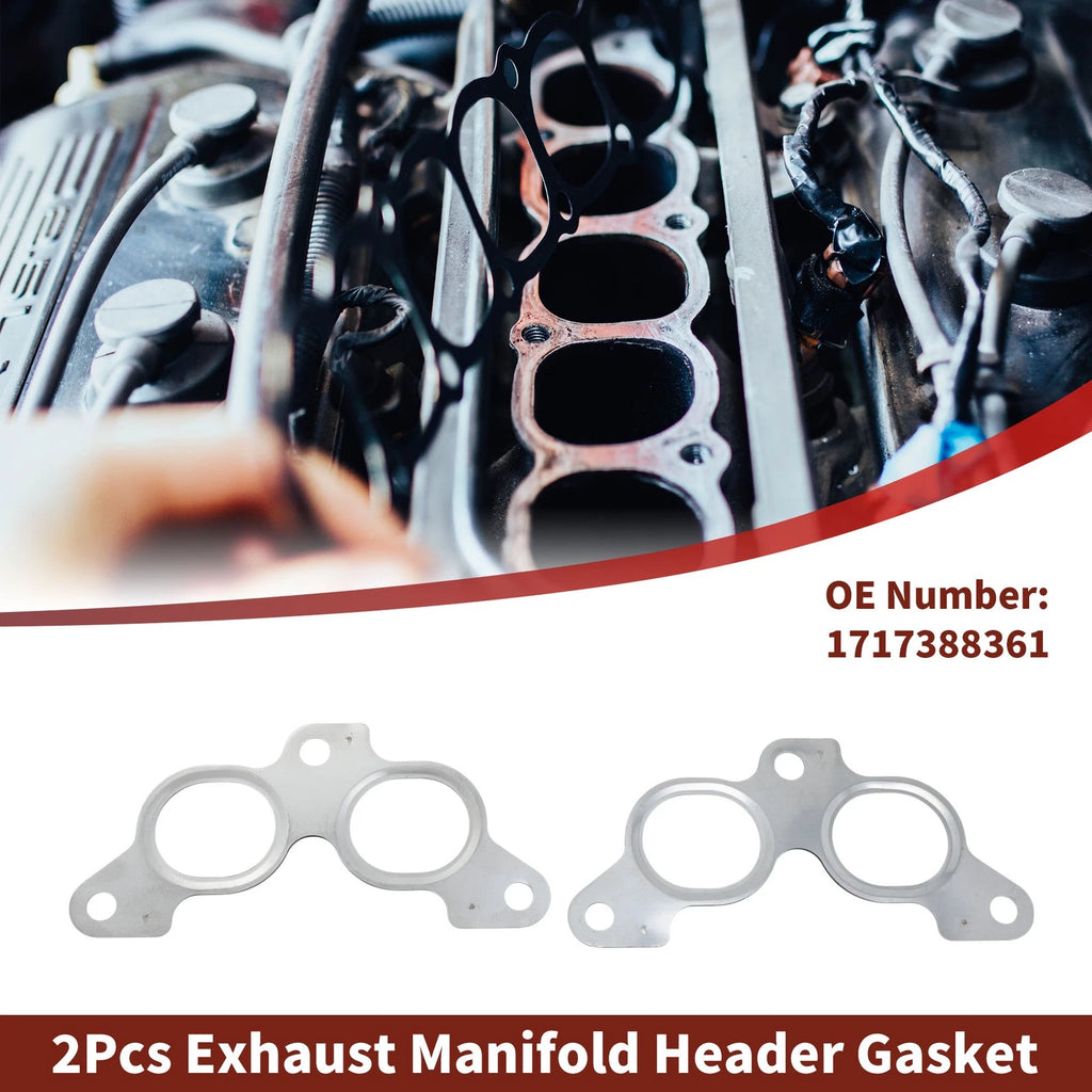 Exhaust Manifold Header Gasket 2 Pcs Replacement for Toyota Celica (1985–1989)