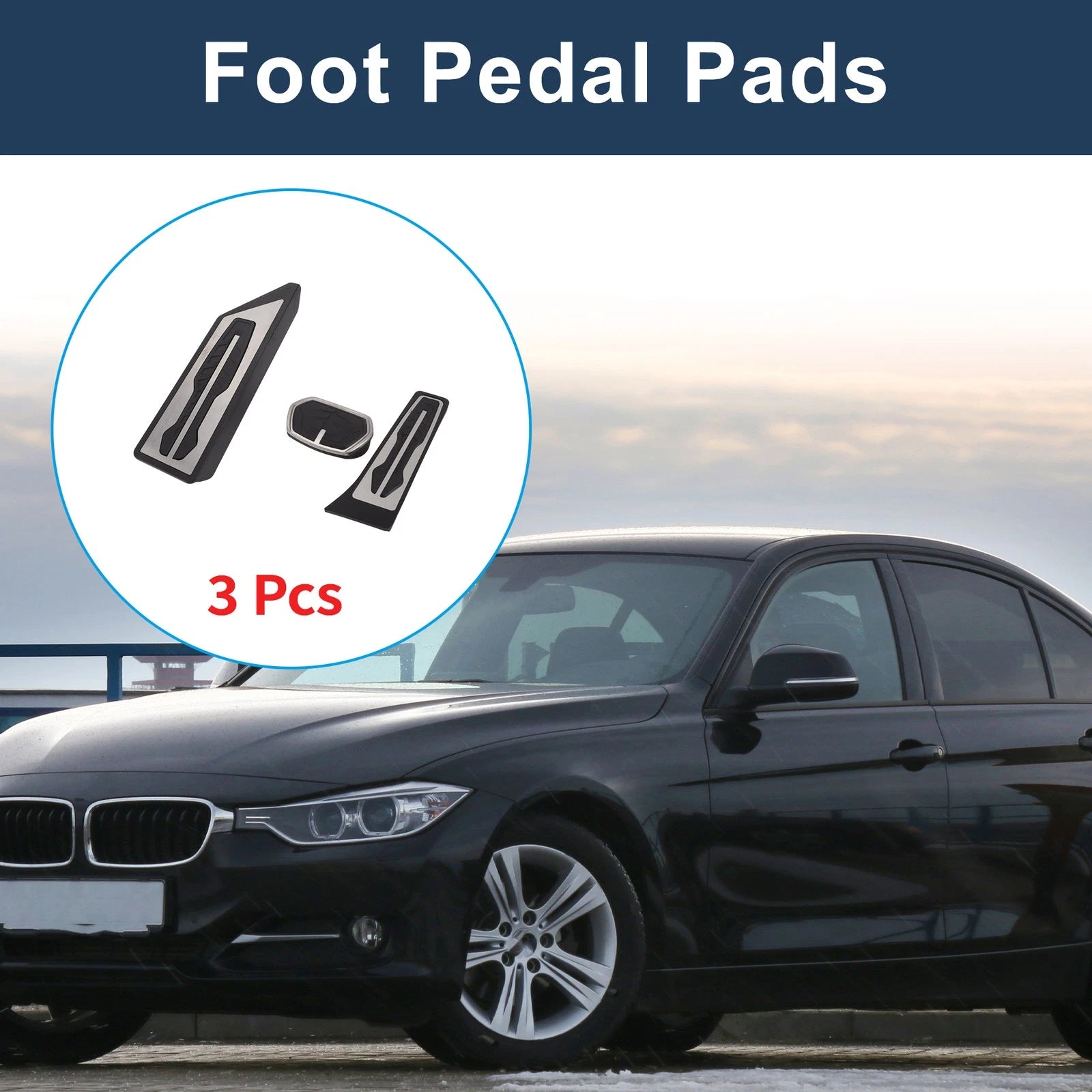 Foot Accelerator Pedal Covers Replacement 3 Piece for BMW X1 F48 (2016–2022)