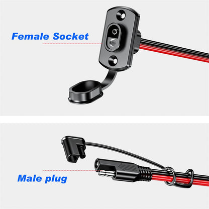 12AWG 30CM SAE Extension Cable Power Socket Quick Connect Panel Connector