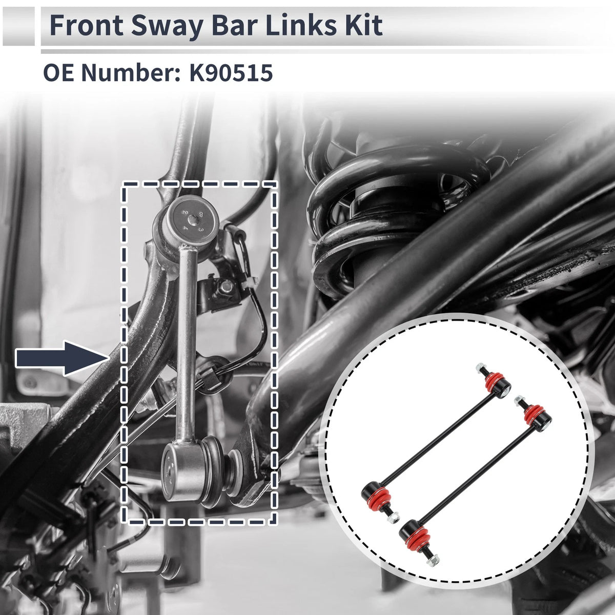 Set of 2 Front Stabilizer Bar Links for BMW 323CI (2000) No.K90515
