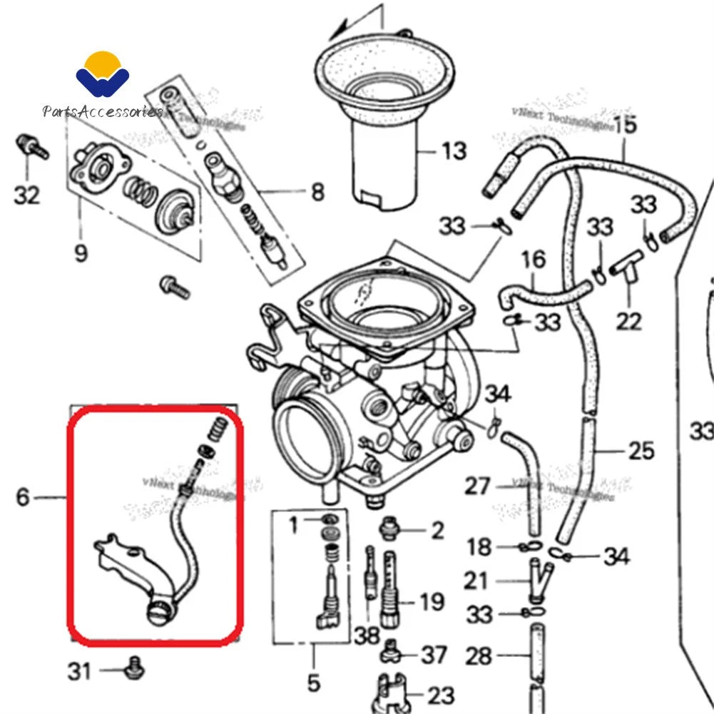 Idle Adjust Speed Control Screw Cable for Honda NX650 (1988–1990)