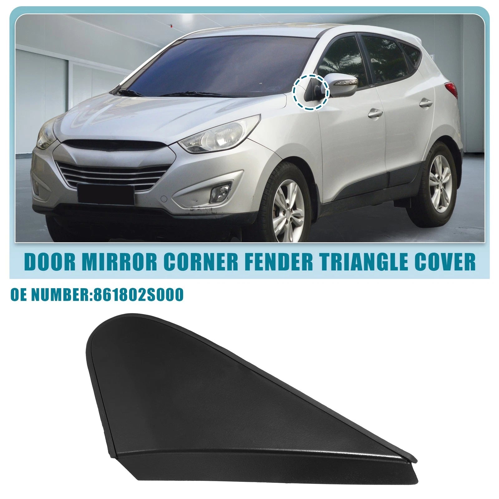 Left Front Bumper Corner Fender Triangle Cover Replacement for Hyundai Tucson (2016–2021)