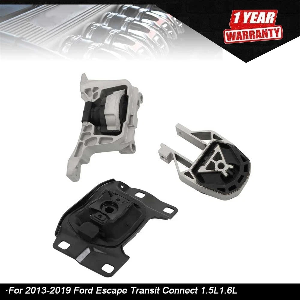 3PCS Engine Mount Set for Ford Escape (2013–2019) 1.5/1.6L Automatic