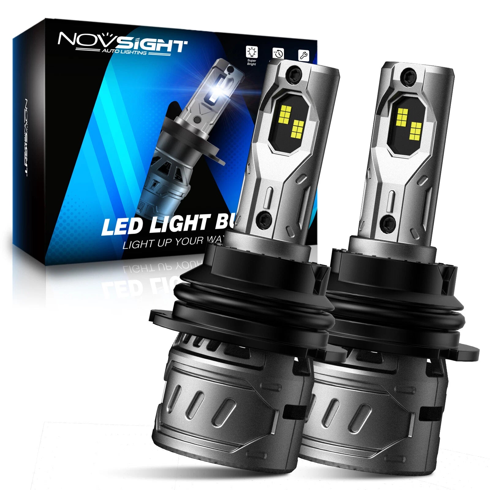 2X 9007 LED Headlight Bulbs for Novsight (6000K)