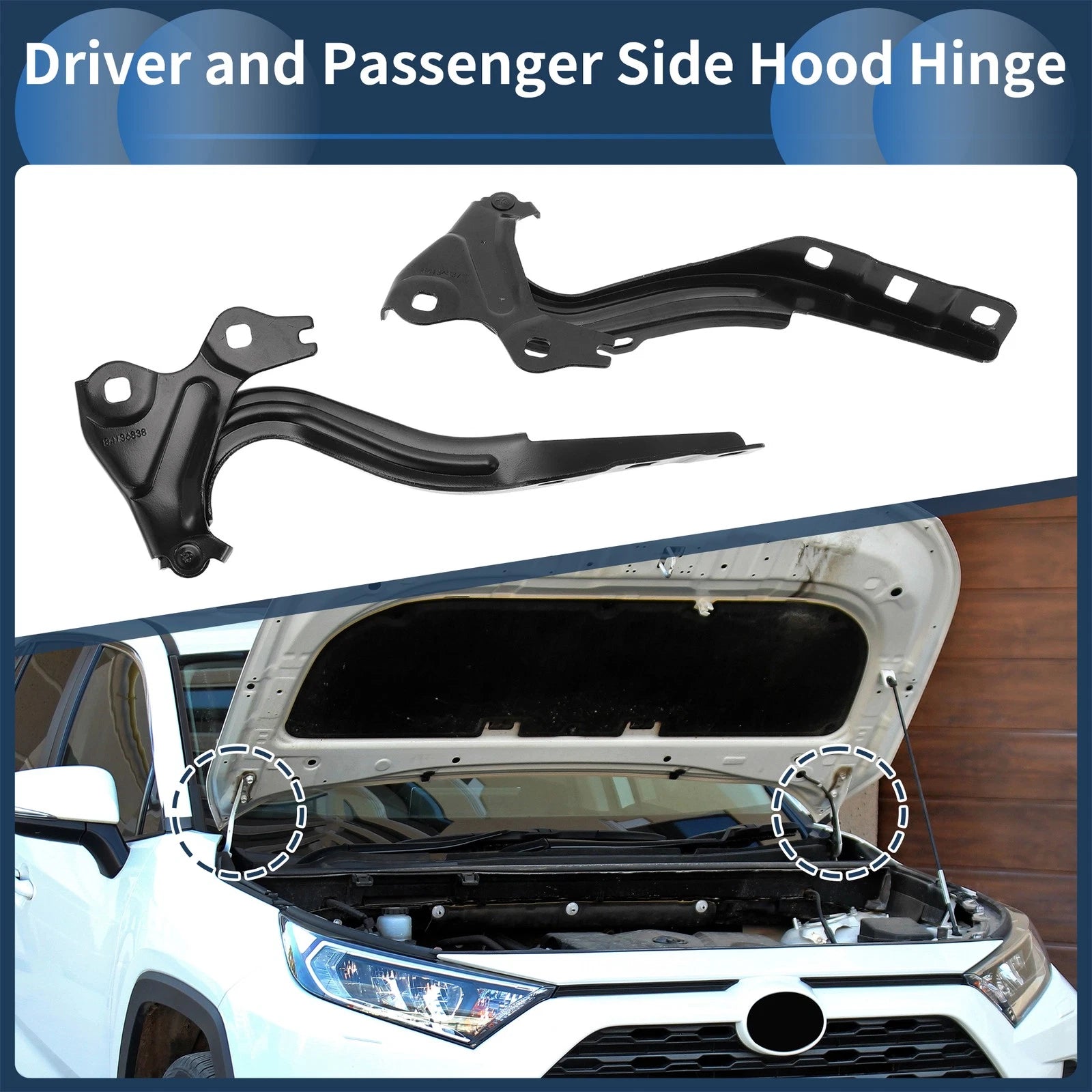 Hood Hinge Bracket Replacement for Chevrolet Cruze 2016–2019 Front Pair