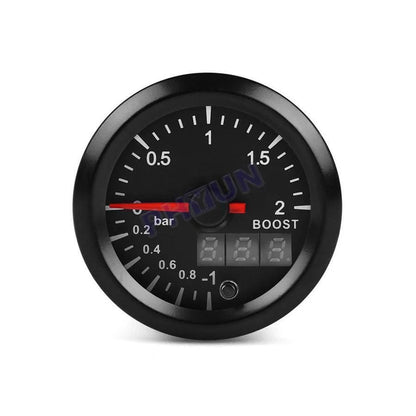 52mm Digital & Pointer 7 Colors LED 12V Car Turbo Boost Meter Bar Pressure Gauge