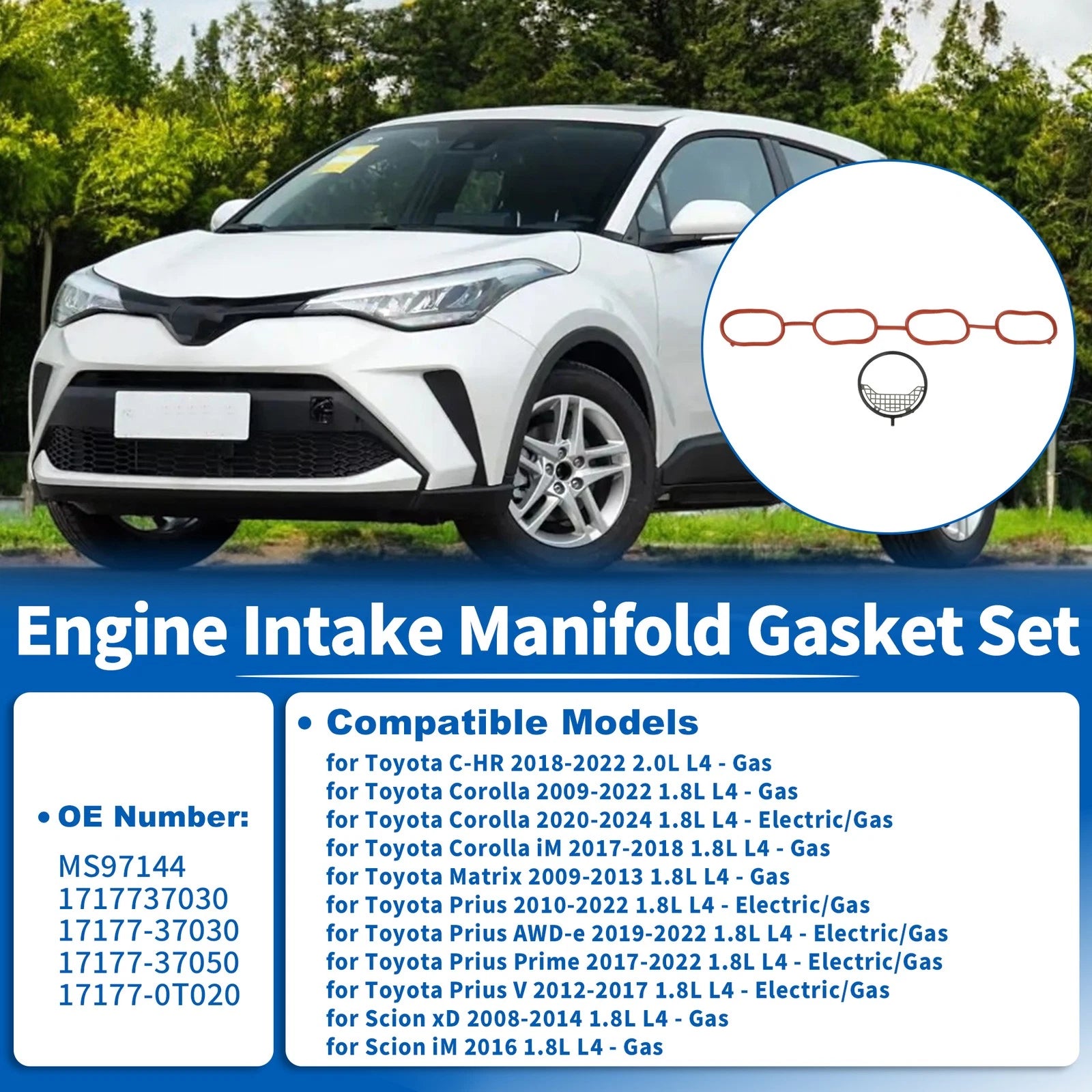 Engine Intake Manifold Gasket Set for Toyota Corolla 2009–2022 1.8L